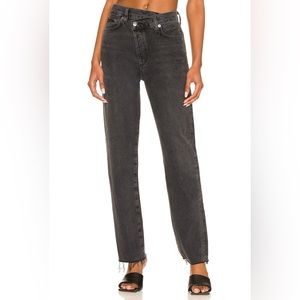 NWT AGOLDE Criss Cross Straight Leg Jeans, Shambles color, sz 23